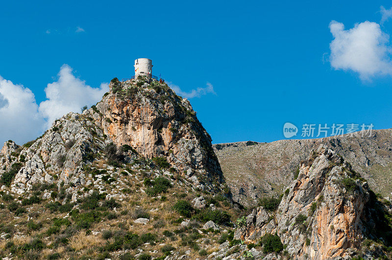 西西里岛 Scopello 附近的中世纪 Torre di Bennistra